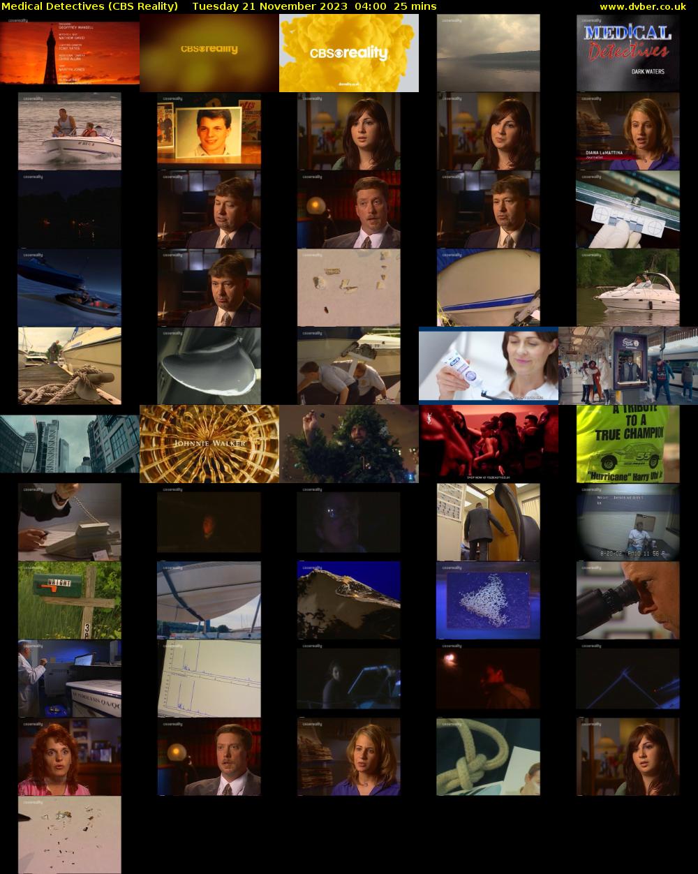 Medical Detectives (CBS Reality) Tuesday 21 November 2023 04:00 - 04:25
