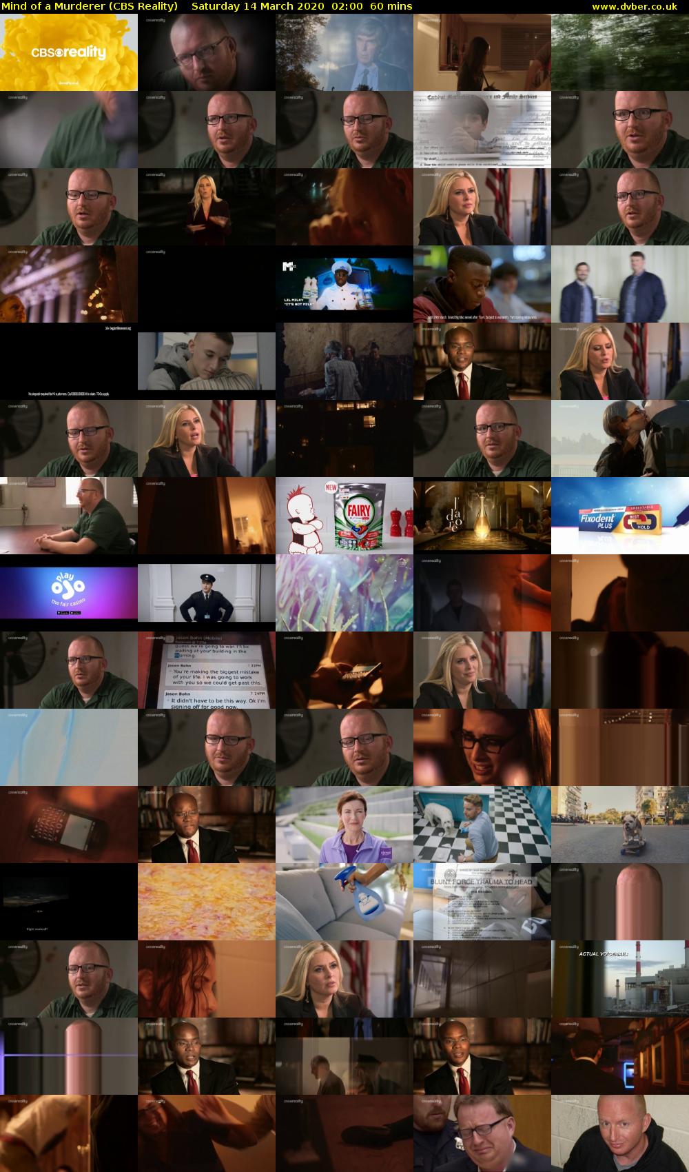 Mind of a Murderer (CBS Reality) Saturday 14 March 2020 02:00 - 03:00
