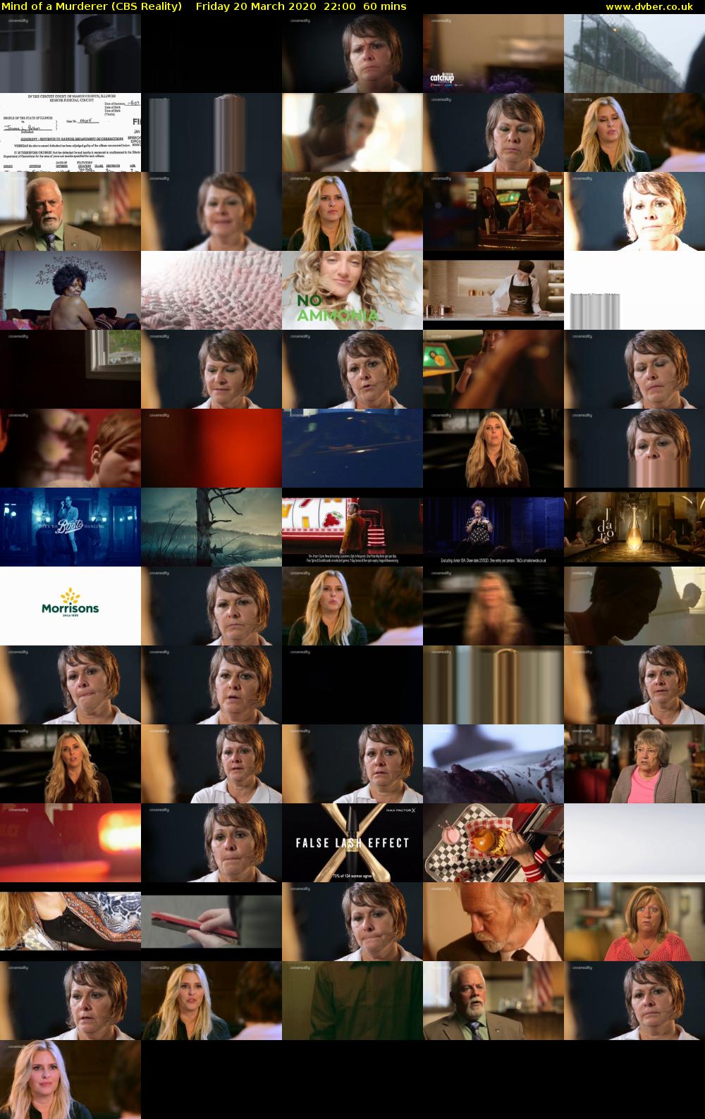 Mind of a Murderer (CBS Reality) Friday 20 March 2020 22:00 - 23:00