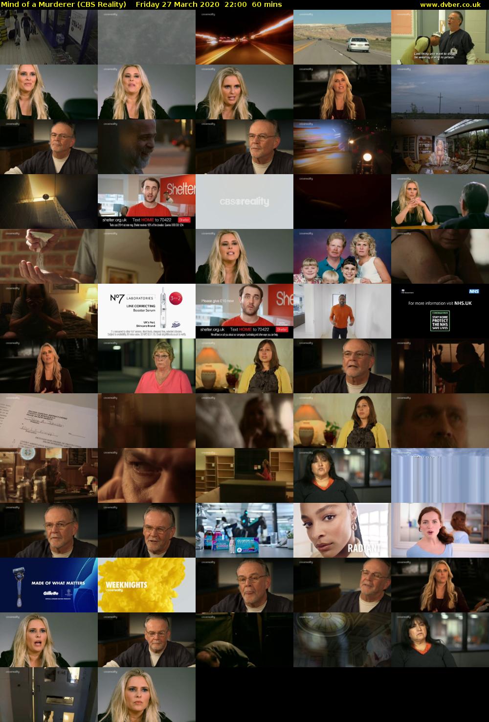 Mind of a Murderer (CBS Reality) Friday 27 March 2020 22:00 - 23:00
