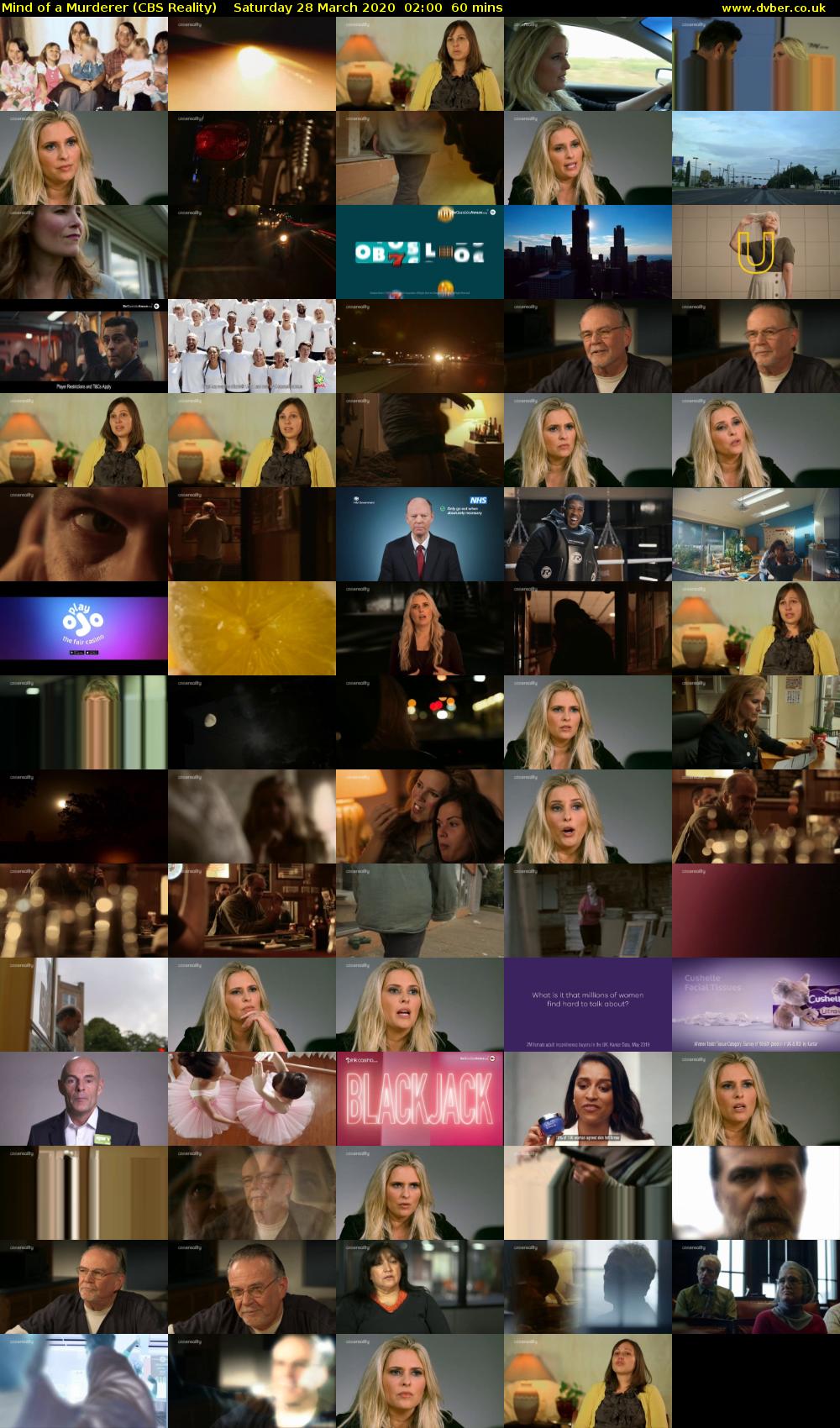 Mind of a Murderer (CBS Reality) Saturday 28 March 2020 02:00 - 03:00