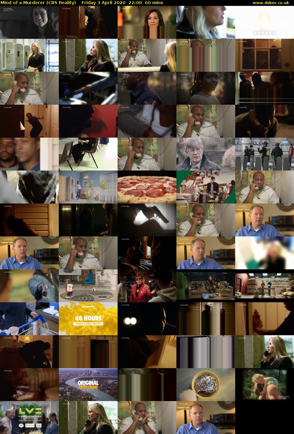Mind of a Murderer (CBS Reality) Friday 3 April 2020 22:00 - 23:00