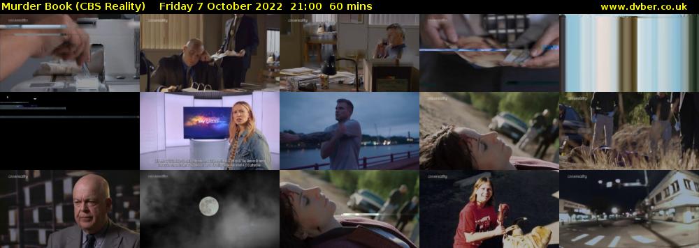 Murder Book (CBS Reality) Friday 7 October 2022 21:00 - 22:00