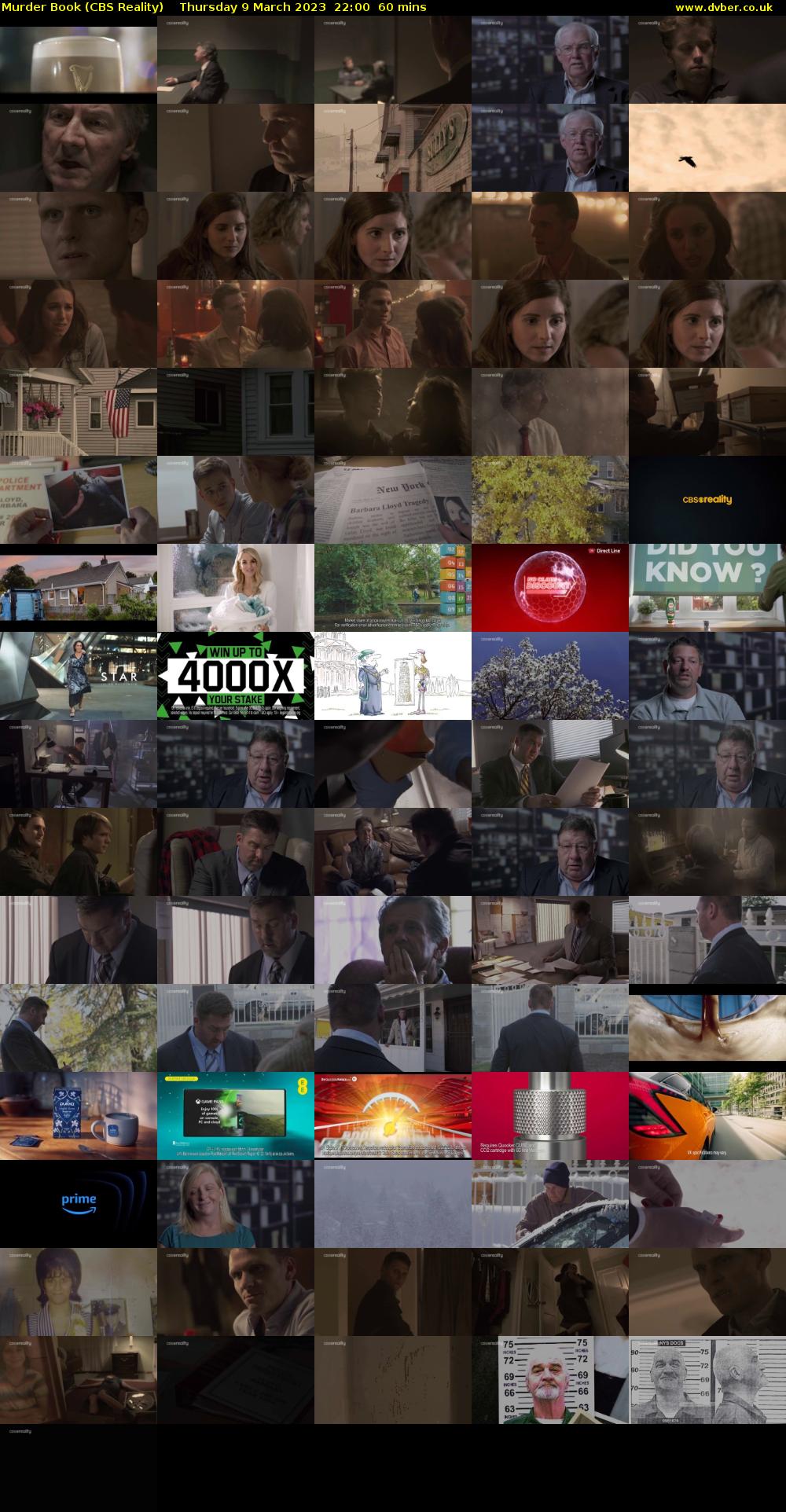 Murder Book (CBS Reality) Thursday 9 March 2023 22:00 - 23:00