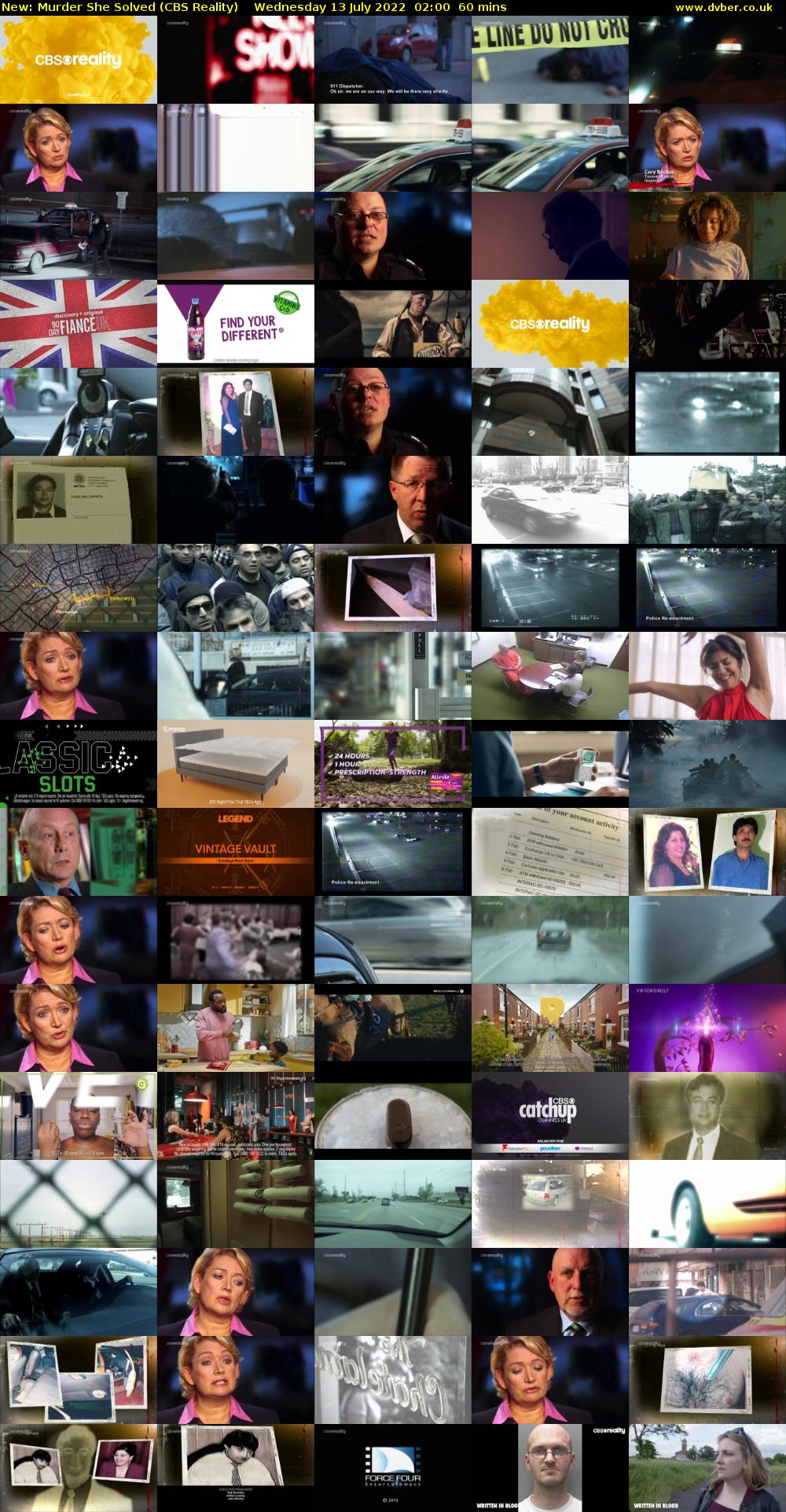 Murder She Solved (CBS Reality) Wednesday 13 July 2022 02:00 - 03:00