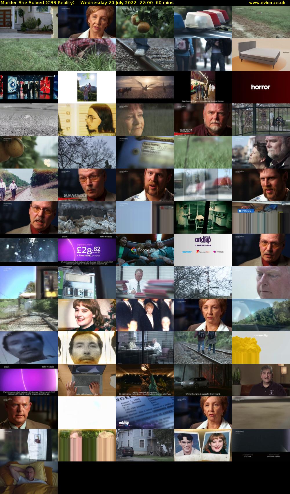 Murder She Solved (CBS Reality) Wednesday 20 July 2022 22:00 - 23:00
