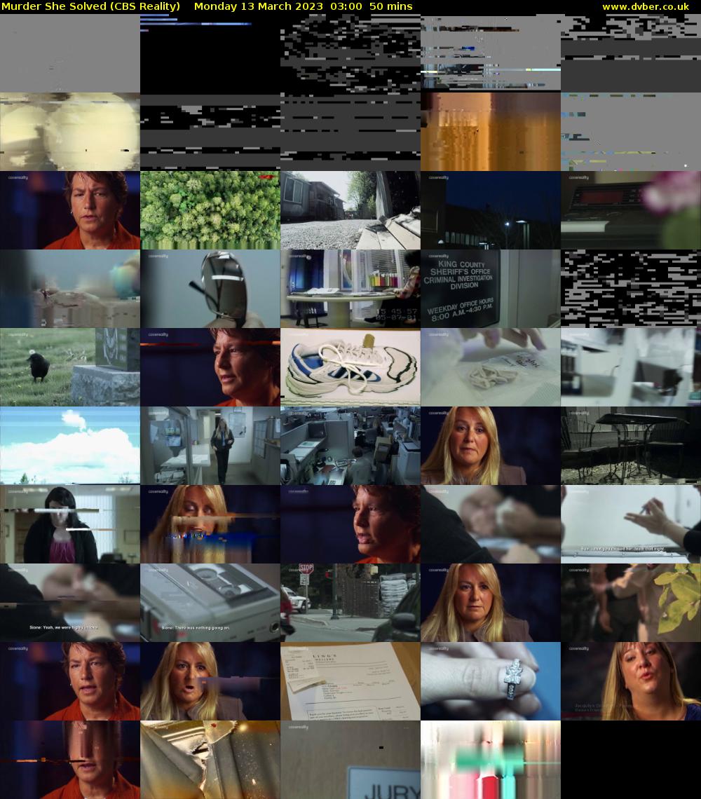 Murder She Solved (CBS Reality) Monday 13 March 2023 03:00 - 03:50
