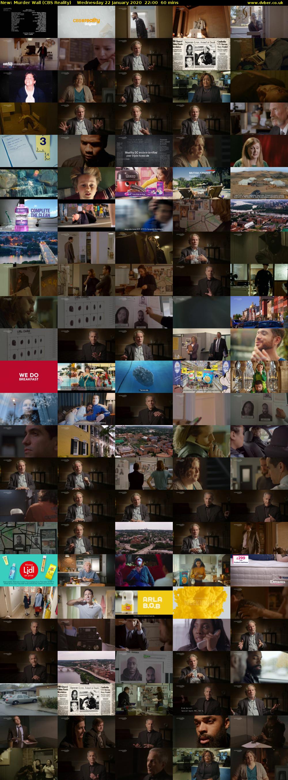 Murder Wall (CBS Reality) Wednesday 22 January 2020 22:00 - 23:00
