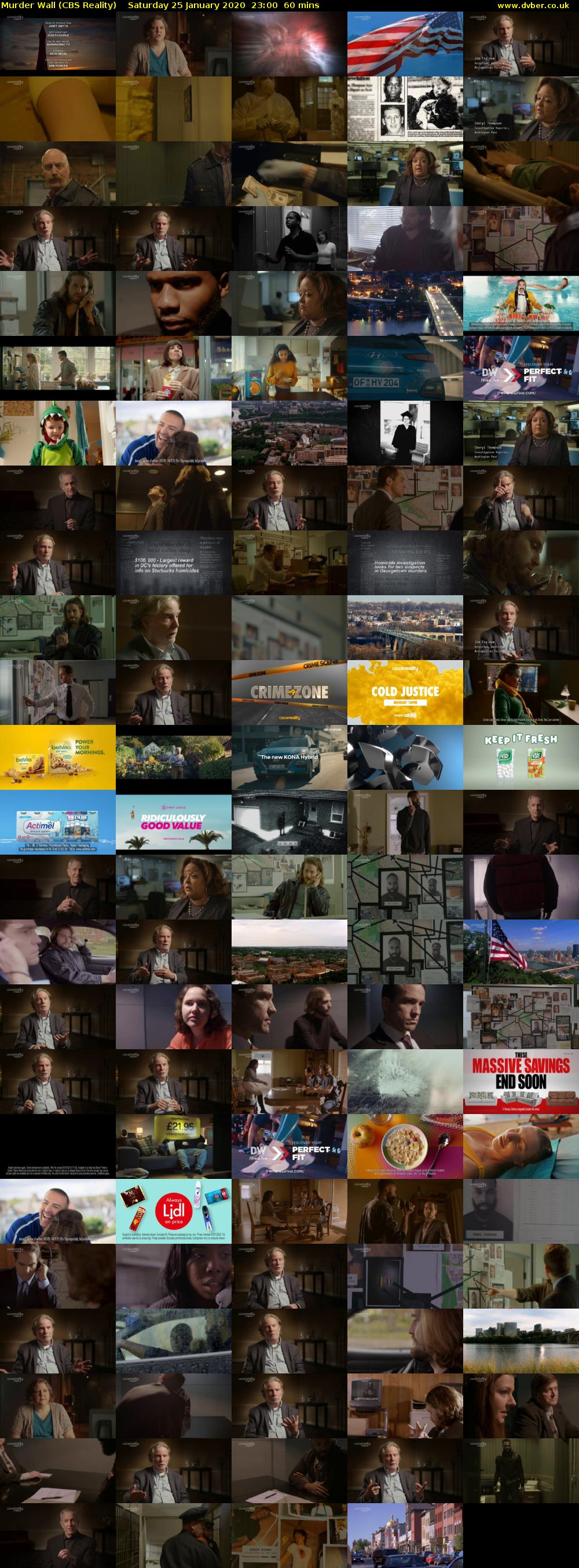 Murder Wall (CBS Reality) Saturday 25 January 2020 23:00 - 00:00