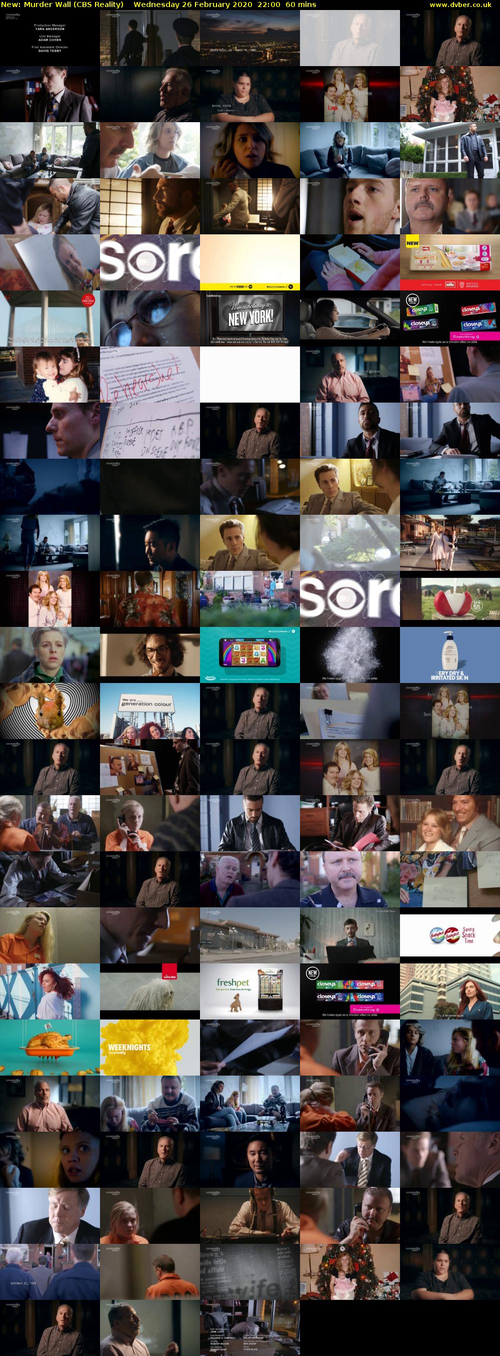 Murder Wall (CBS Reality) Wednesday 26 February 2020 22:00 - 23:00
