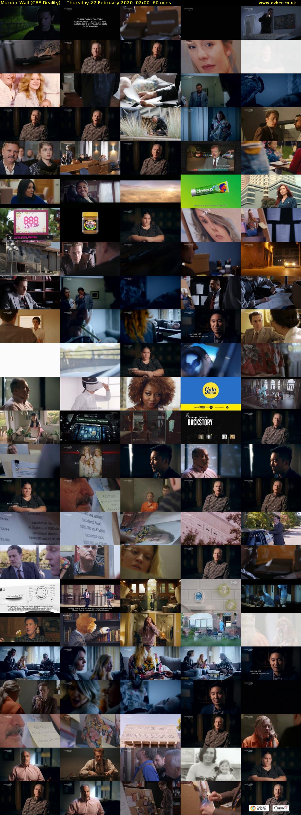 Murder Wall (CBS Reality) Thursday 27 February 2020 02:00 - 03:00