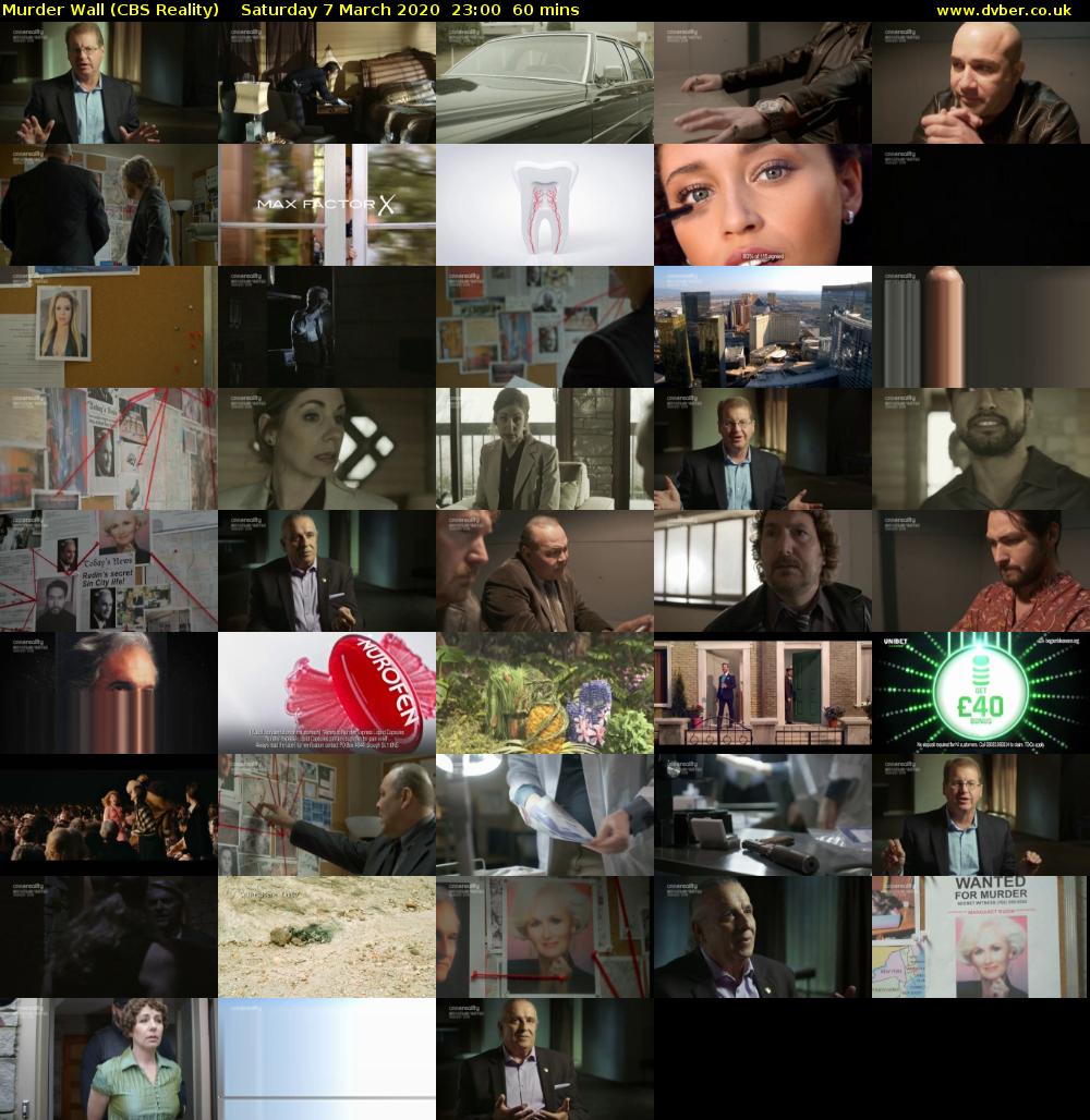 Murder Wall (CBS Reality) Saturday 7 March 2020 23:00 - 00:00