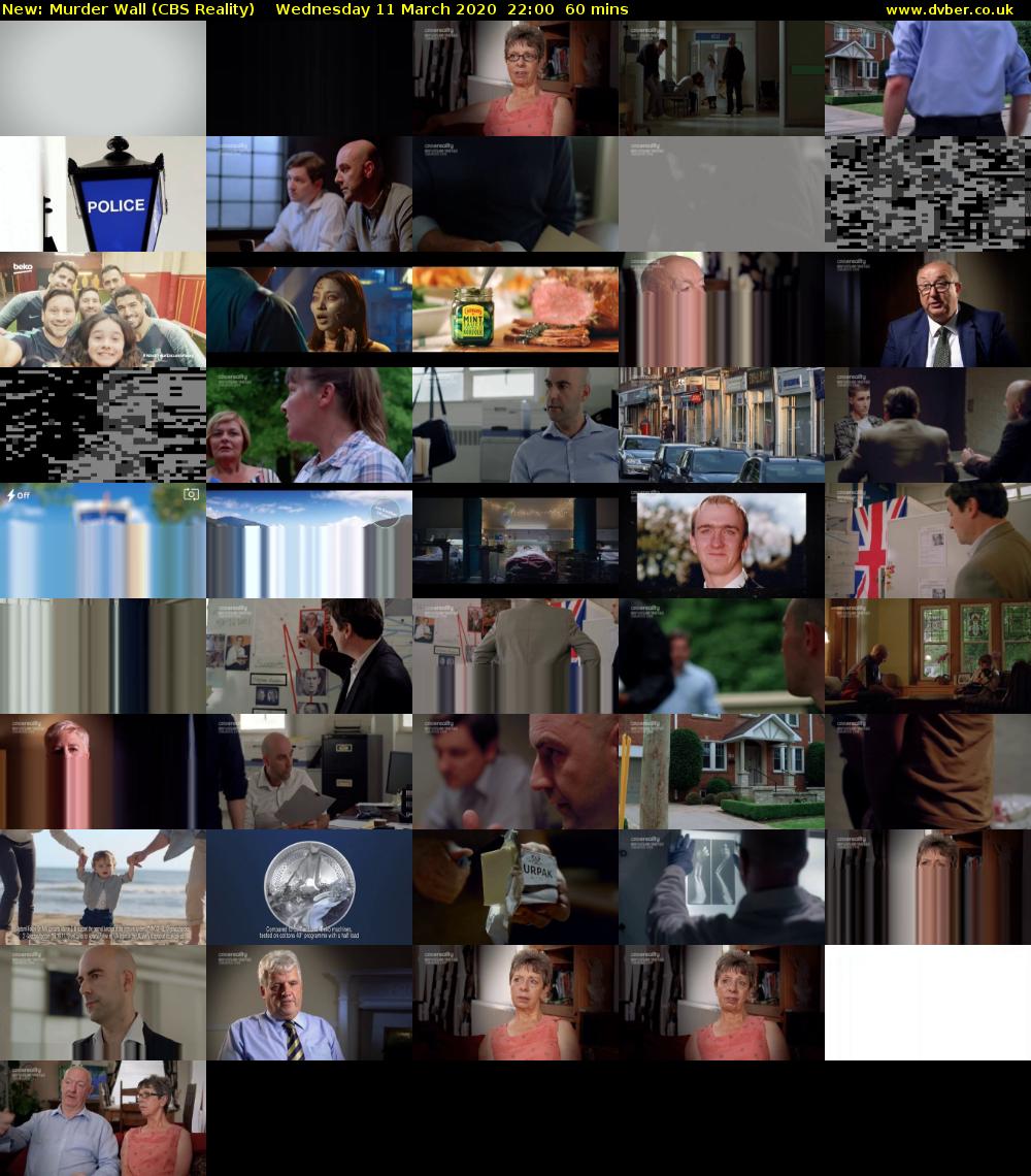 Murder Wall (CBS Reality) Wednesday 11 March 2020 22:00 - 23:00