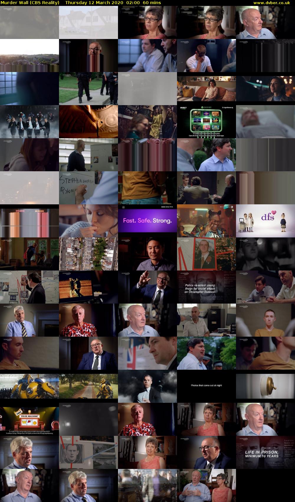 Murder Wall (CBS Reality) Thursday 12 March 2020 02:00 - 03:00