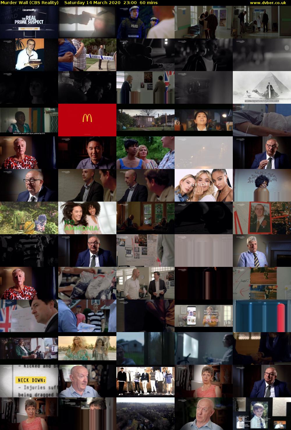 Murder Wall (CBS Reality) Saturday 14 March 2020 23:00 - 00:00