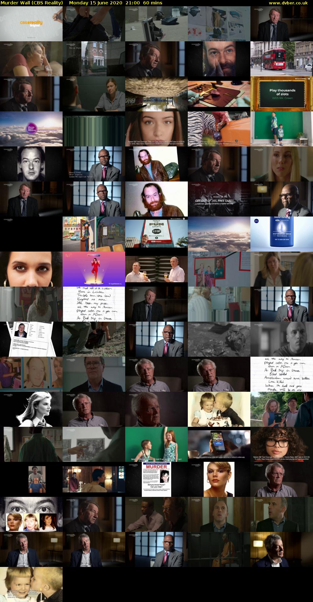Murder Wall (CBS Reality) Monday 15 June 2020 21:00 - 22:00