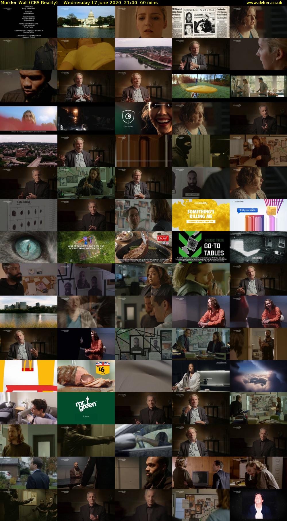 Murder Wall (CBS Reality) Wednesday 17 June 2020 21:00 - 22:00