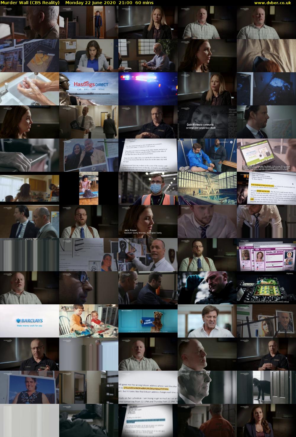 Murder Wall (CBS Reality) Monday 22 June 2020 21:00 - 22:00