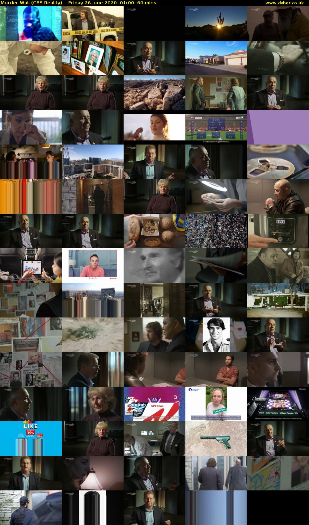Murder Wall (CBS Reality) Friday 26 June 2020 01:00 - 02:00