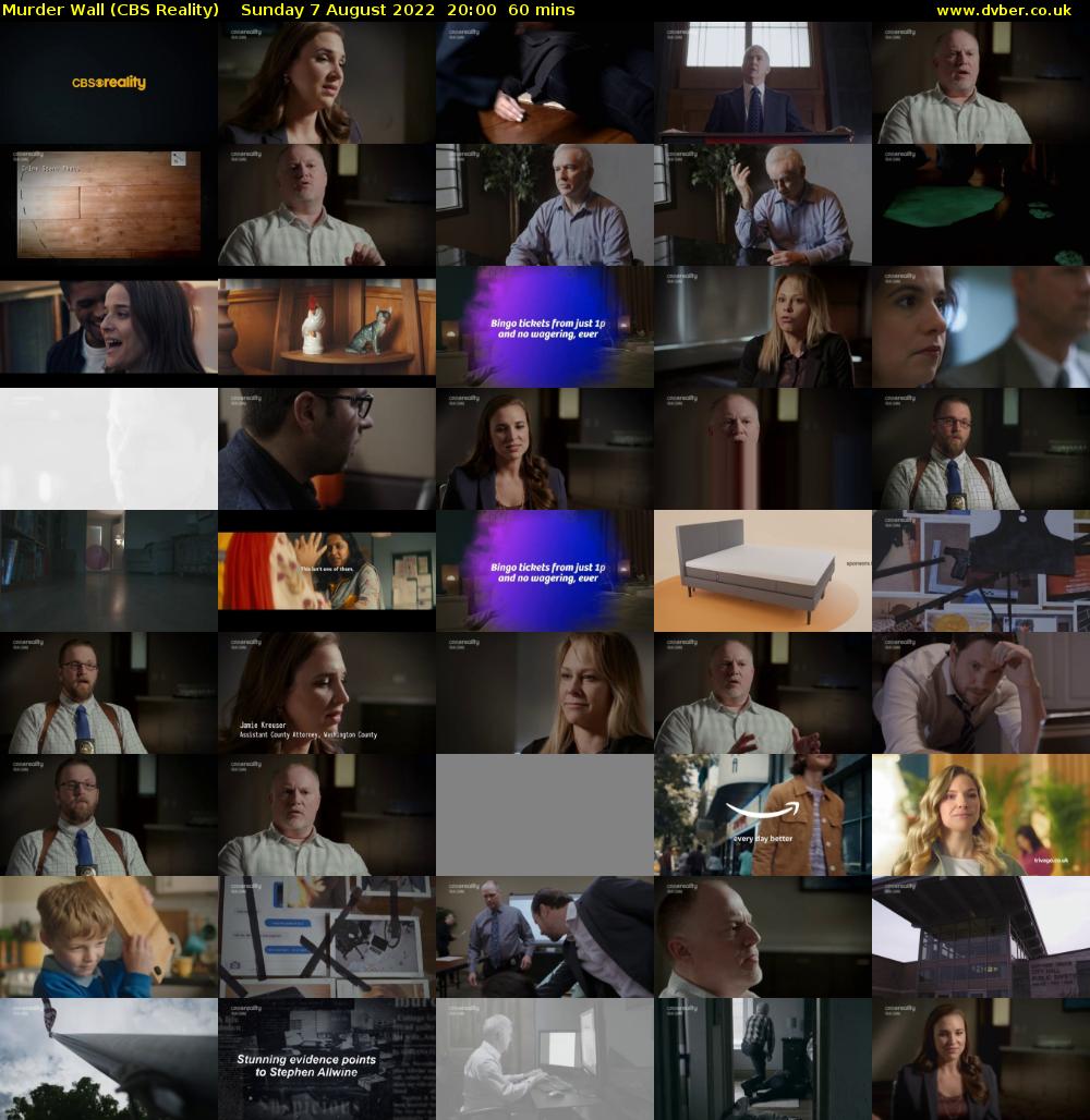 Murder Wall (CBS Reality) Sunday 7 August 2022 20:00 - 21:00
