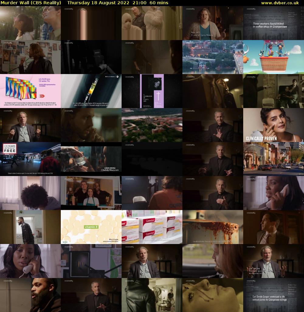 Murder Wall (CBS Reality) Thursday 18 August 2022 21:00 - 22:00