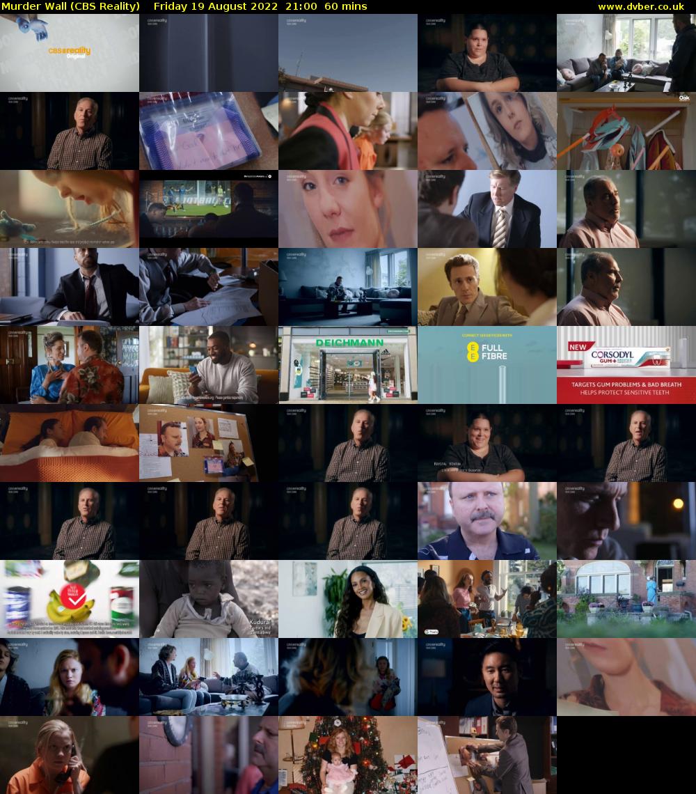 Murder Wall (CBS Reality) Friday 19 August 2022 21:00 - 22:00