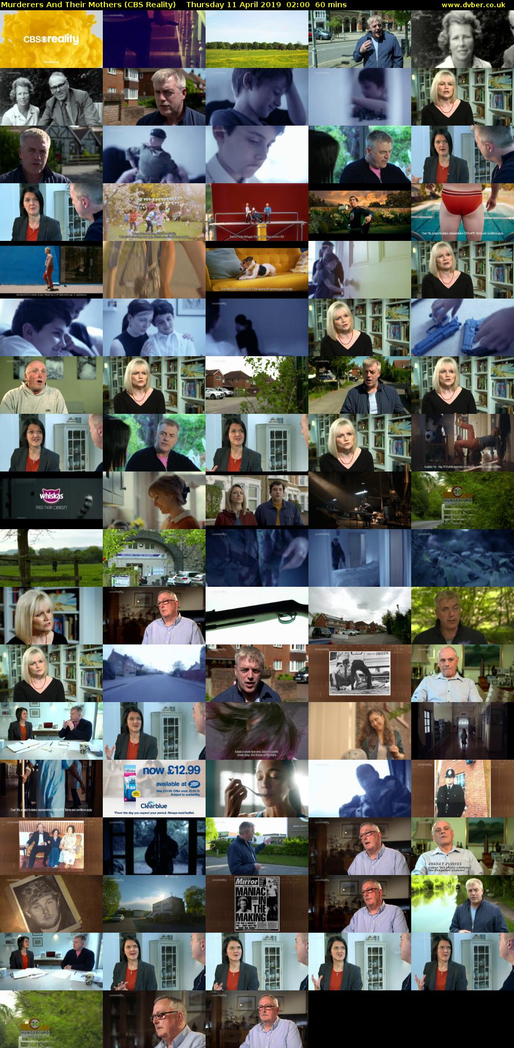 Murderers And Their Mothers (CBS Reality) Thursday 11 April 2019 02:00 - 03:00