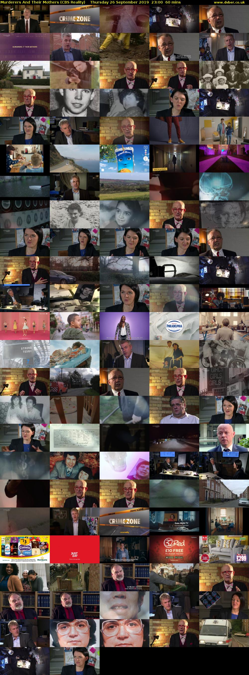 Murderers And Their Mothers (CBS Reality) Thursday 26 September 2019 23:00 - 00:00