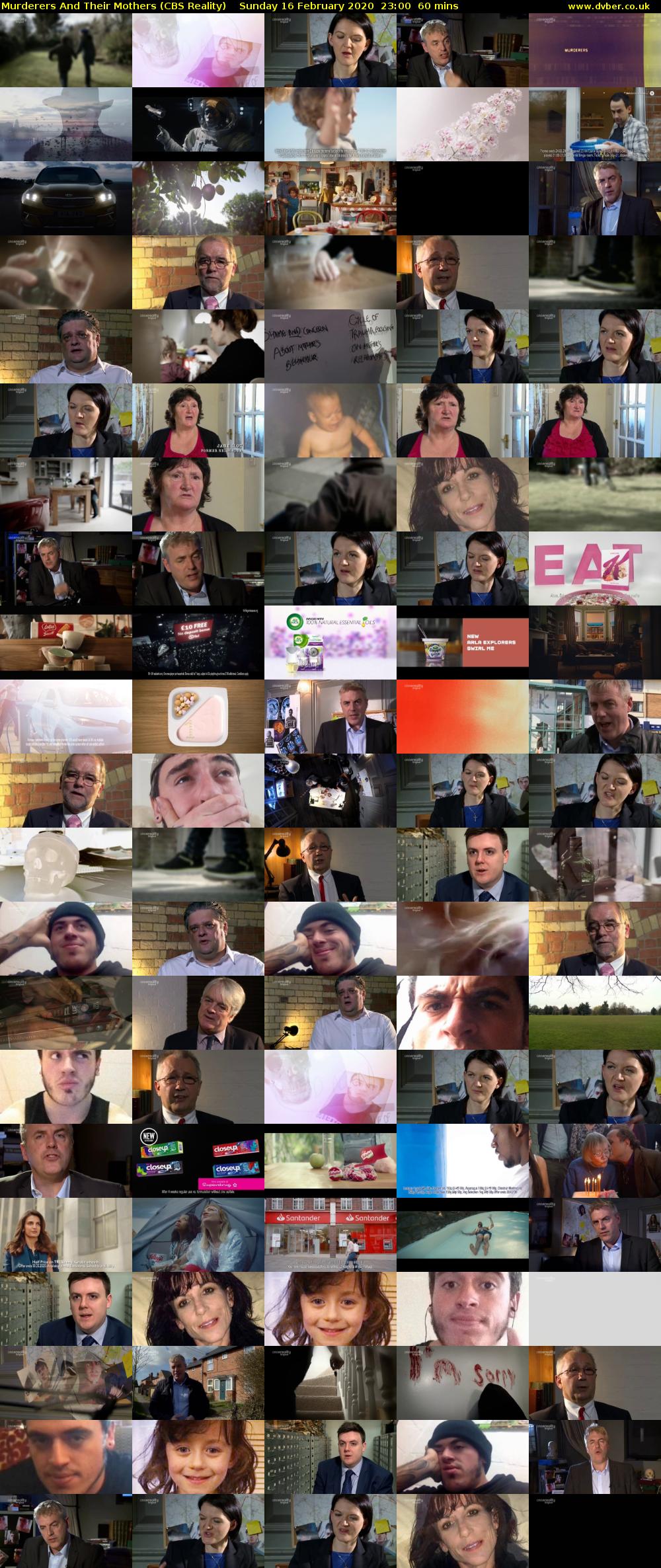 Murderers And Their Mothers (CBS Reality) Sunday 16 February 2020 23:00 - 00:00