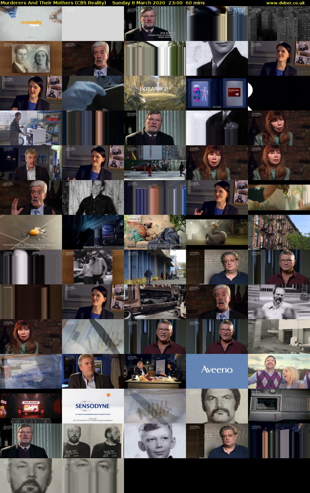 Murderers And Their Mothers (CBS Reality) Sunday 8 March 2020 23:00 - 00:00