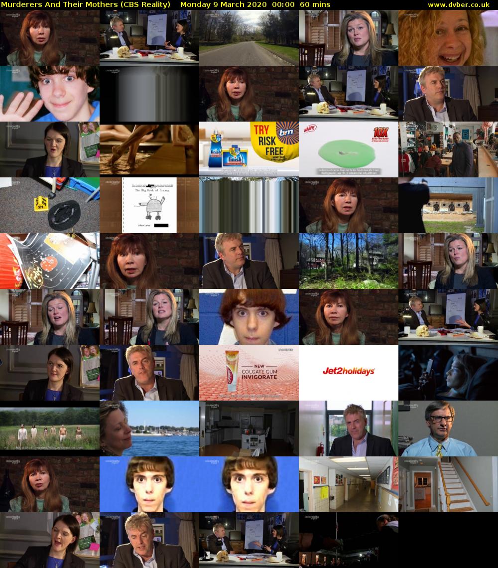 Murderers And Their Mothers (CBS Reality) Monday 9 March 2020 00:00 - 01:00