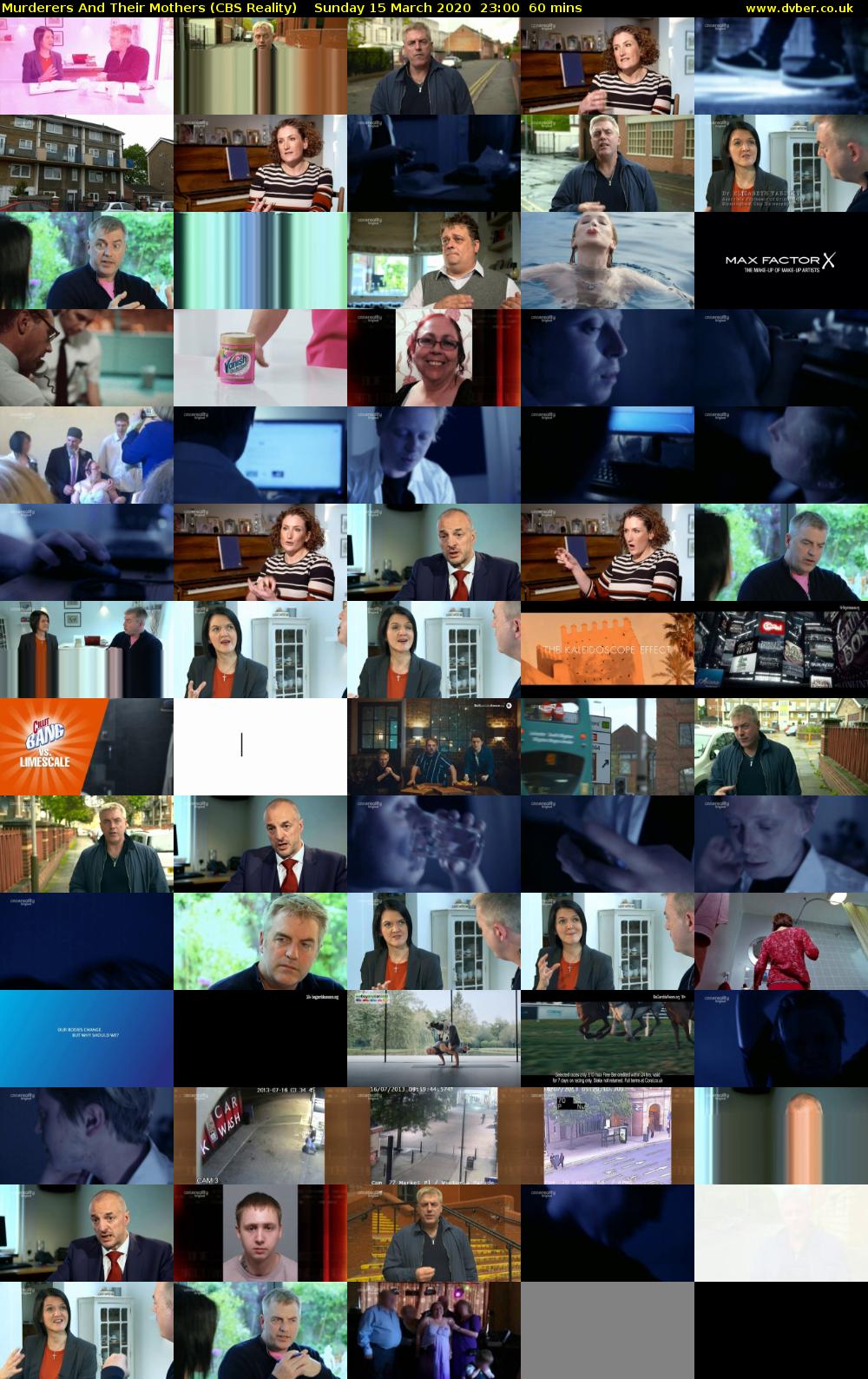 Murderers And Their Mothers (CBS Reality) Sunday 15 March 2020 23:00 - 00:00