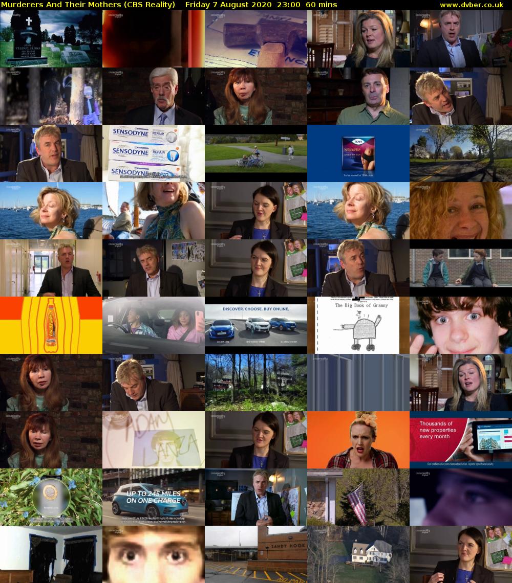 Murderers And Their Mothers (CBS Reality) Friday 7 August 2020 23:00 - 00:00