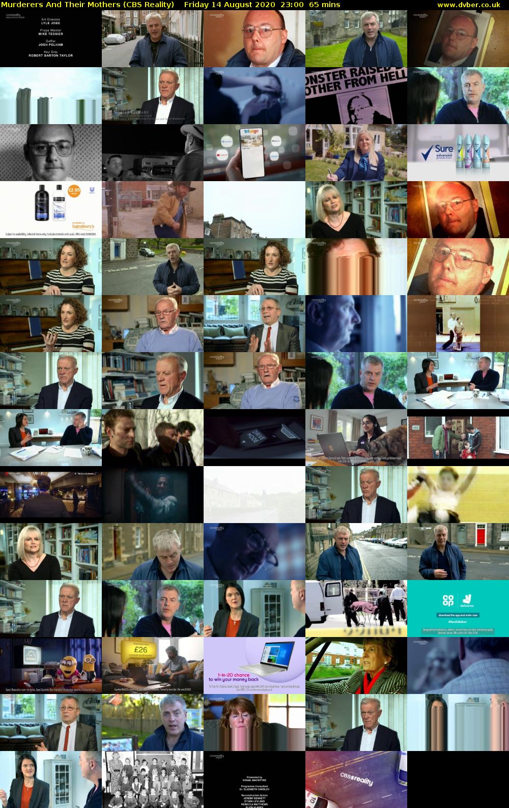 Murderers And Their Mothers (CBS Reality) Friday 14 August 2020 23:00 - 00:05
