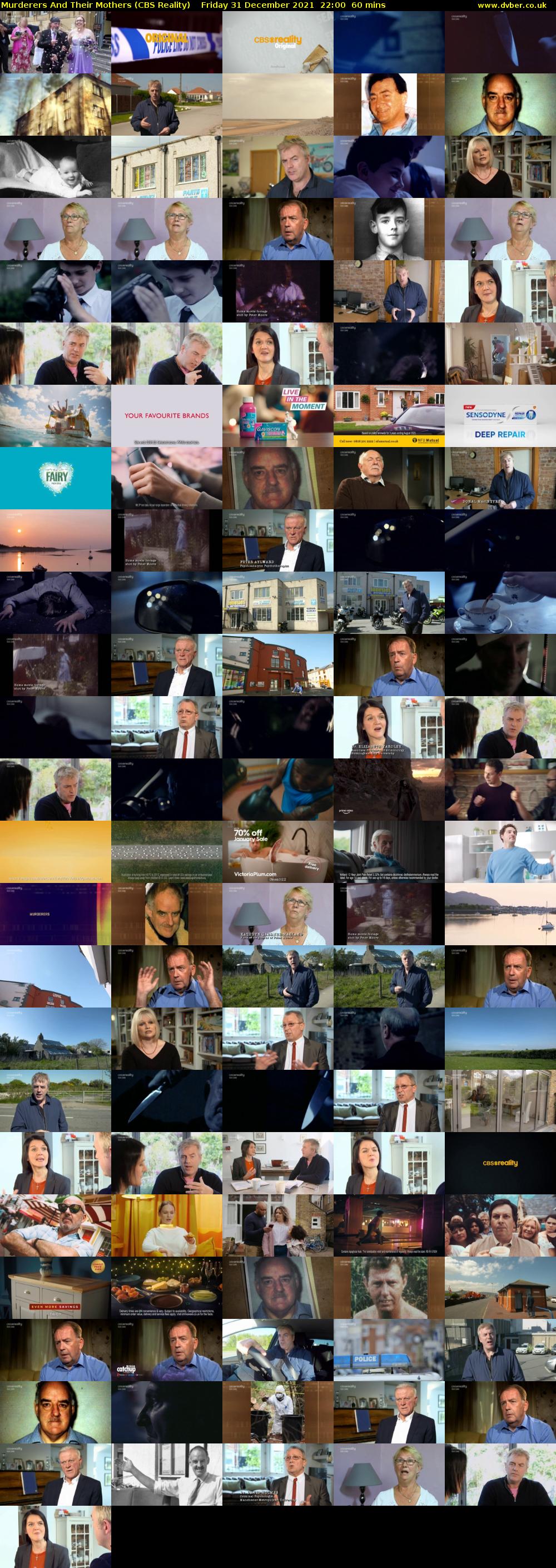 Murderers And Their Mothers (CBS Reality) Friday 31 December 2021 22:00 - 23:00