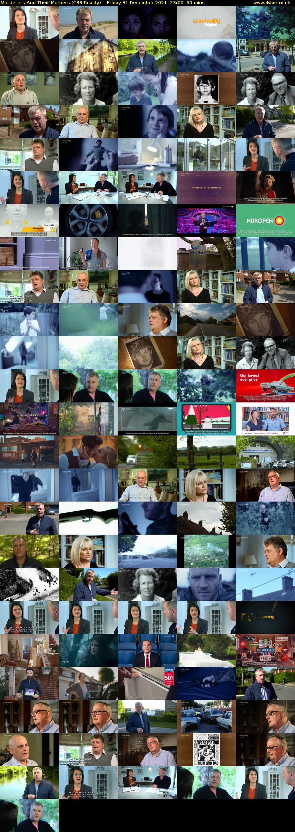 Murderers And Their Mothers (CBS Reality) Friday 31 December 2021 23:00 - 00:00