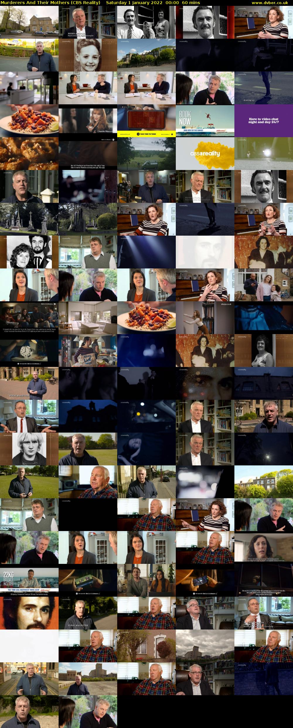 Murderers And Their Mothers (CBS Reality) Saturday 1 January 2022 00:00 - 01:00