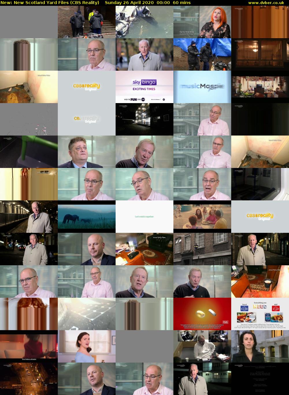 New Scotland Yard Files (CBS Reality) Sunday 26 April 2020 00:00 - 01:00