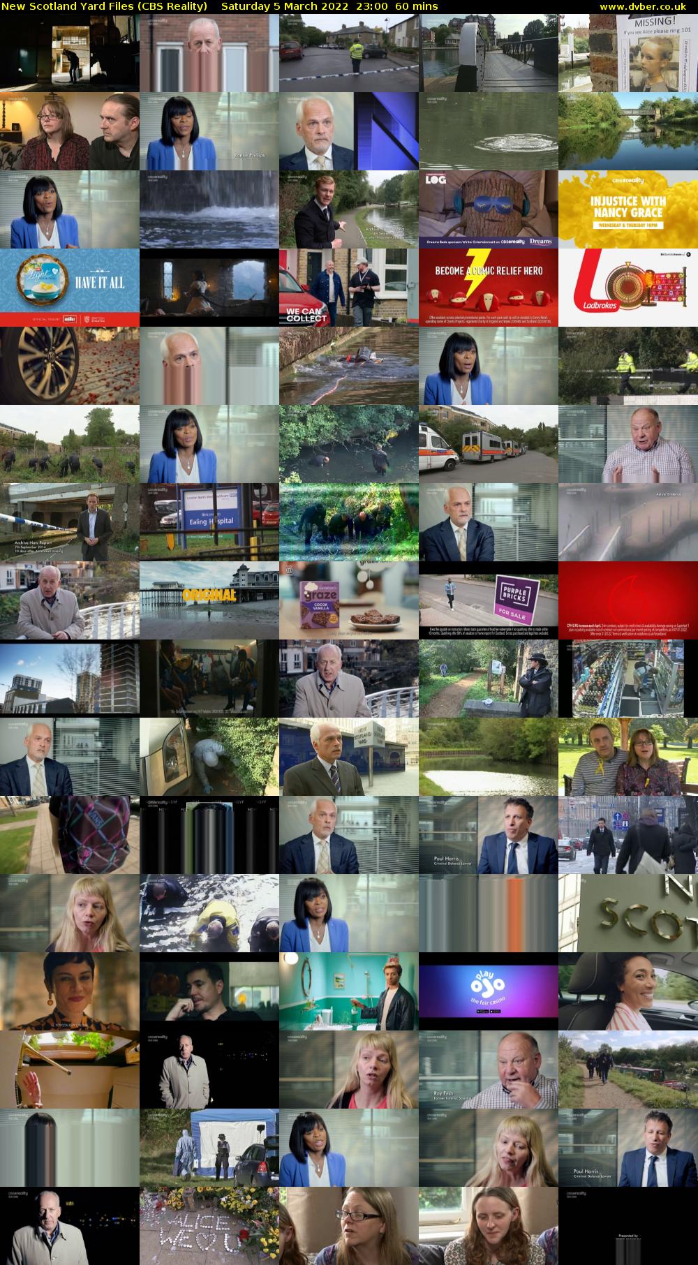 New Scotland Yard Files (CBS Reality) Saturday 5 March 2022 23:00 - 00:00