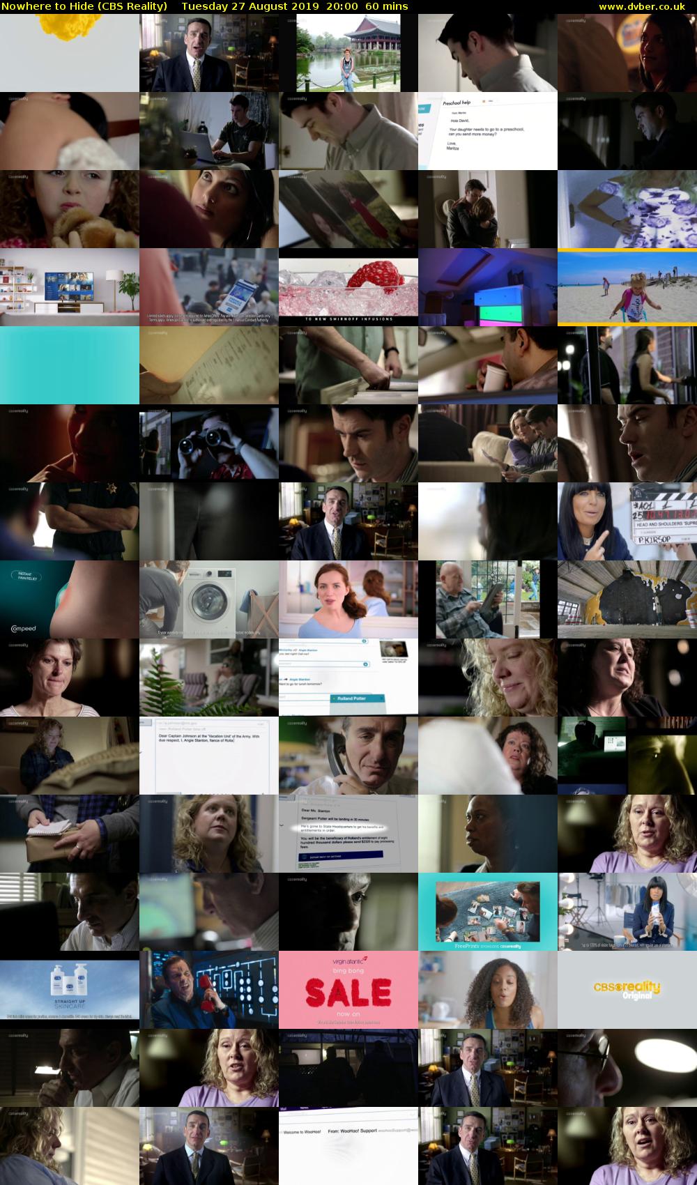Nowhere to Hide (CBS Reality) Tuesday 27 August 2019 20:00 - 21:00