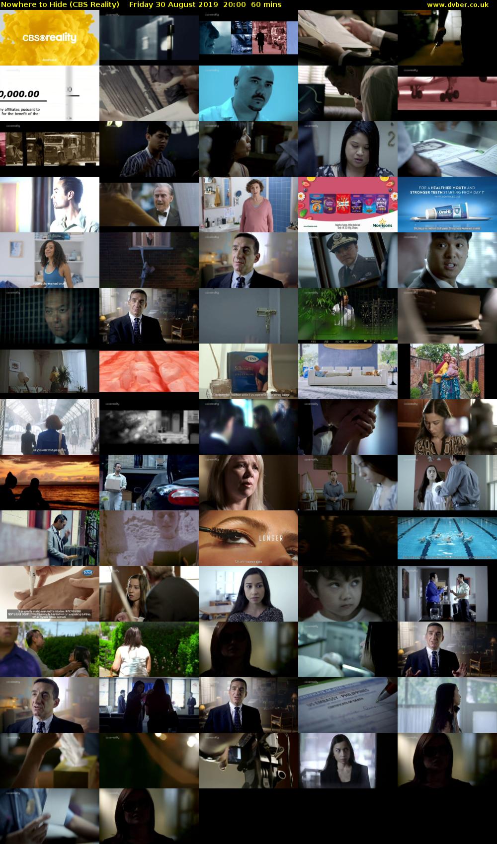 Nowhere to Hide (CBS Reality) Friday 30 August 2019 20:00 - 21:00