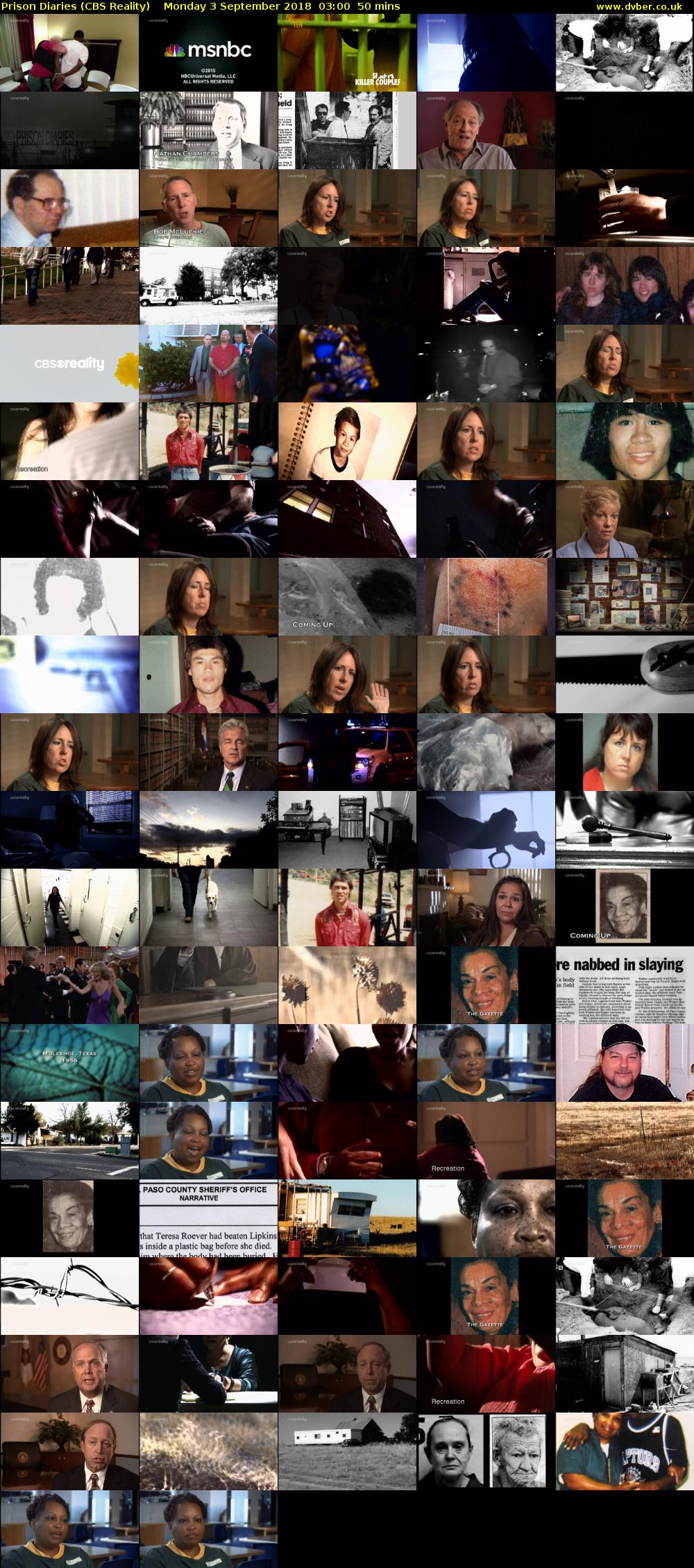 Prison Diaries (CBS Reality) Monday 3 September 2018 03:00 - 03:50