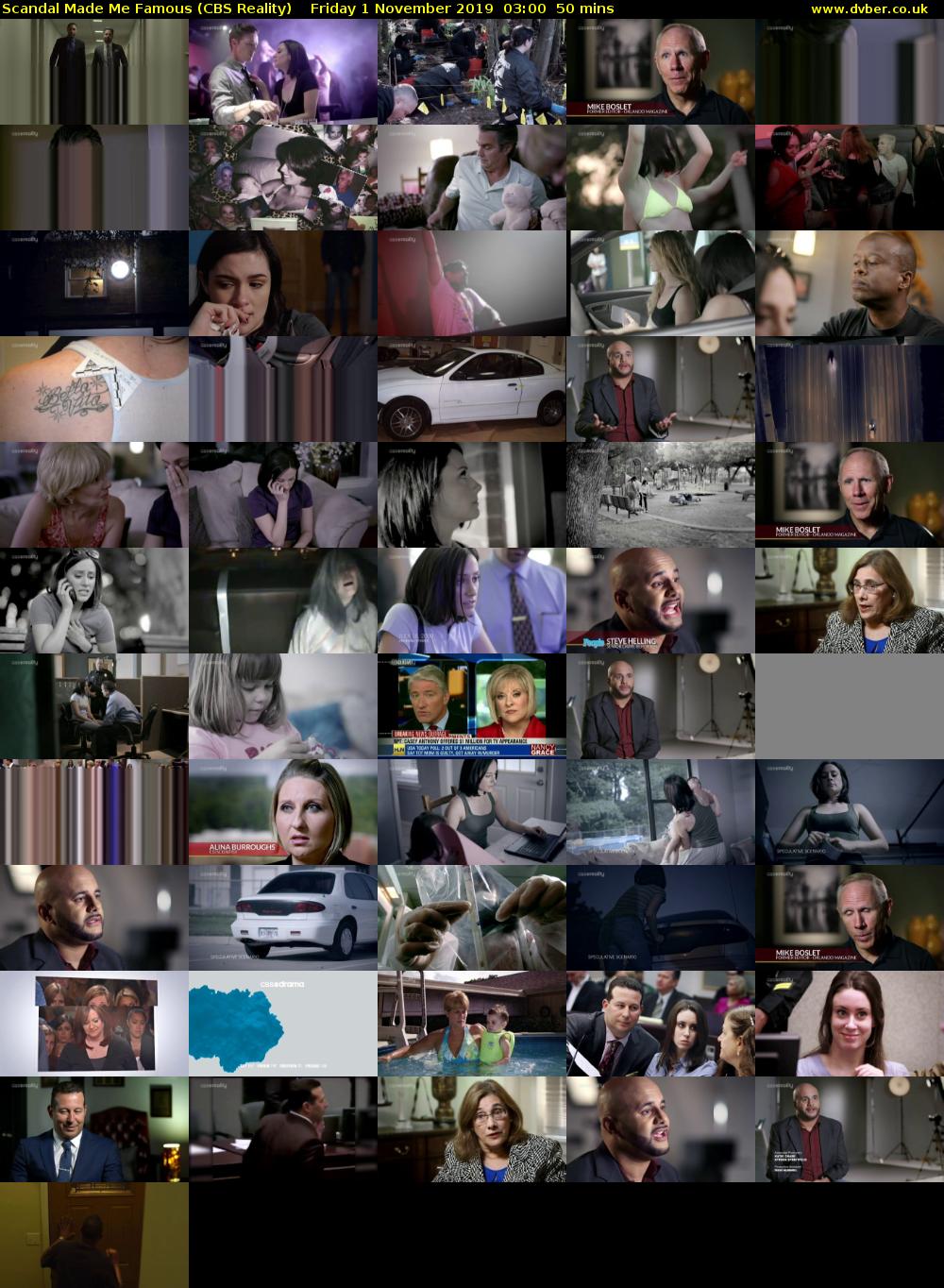 Scandal Made Me Famous (CBS Reality) Friday 1 November 2019 03:00 - 03:50