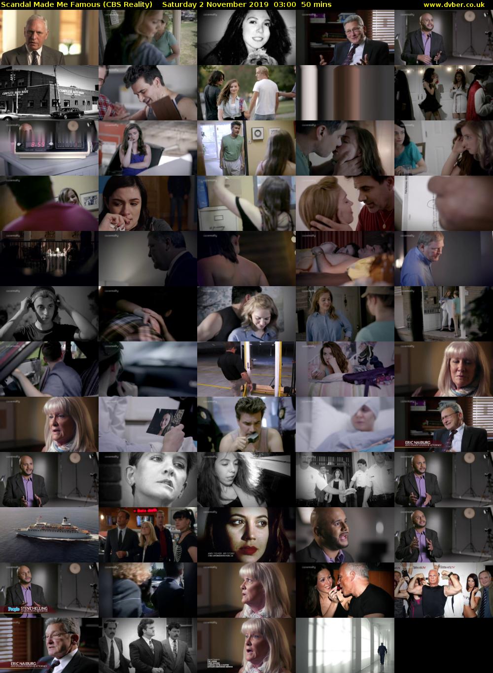 Scandal Made Me Famous (CBS Reality) Saturday 2 November 2019 03:00 - 03:50