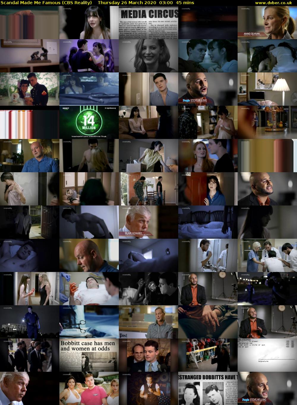 Scandal Made Me Famous (CBS Reality) Thursday 26 March 2020 03:00 - 03:45