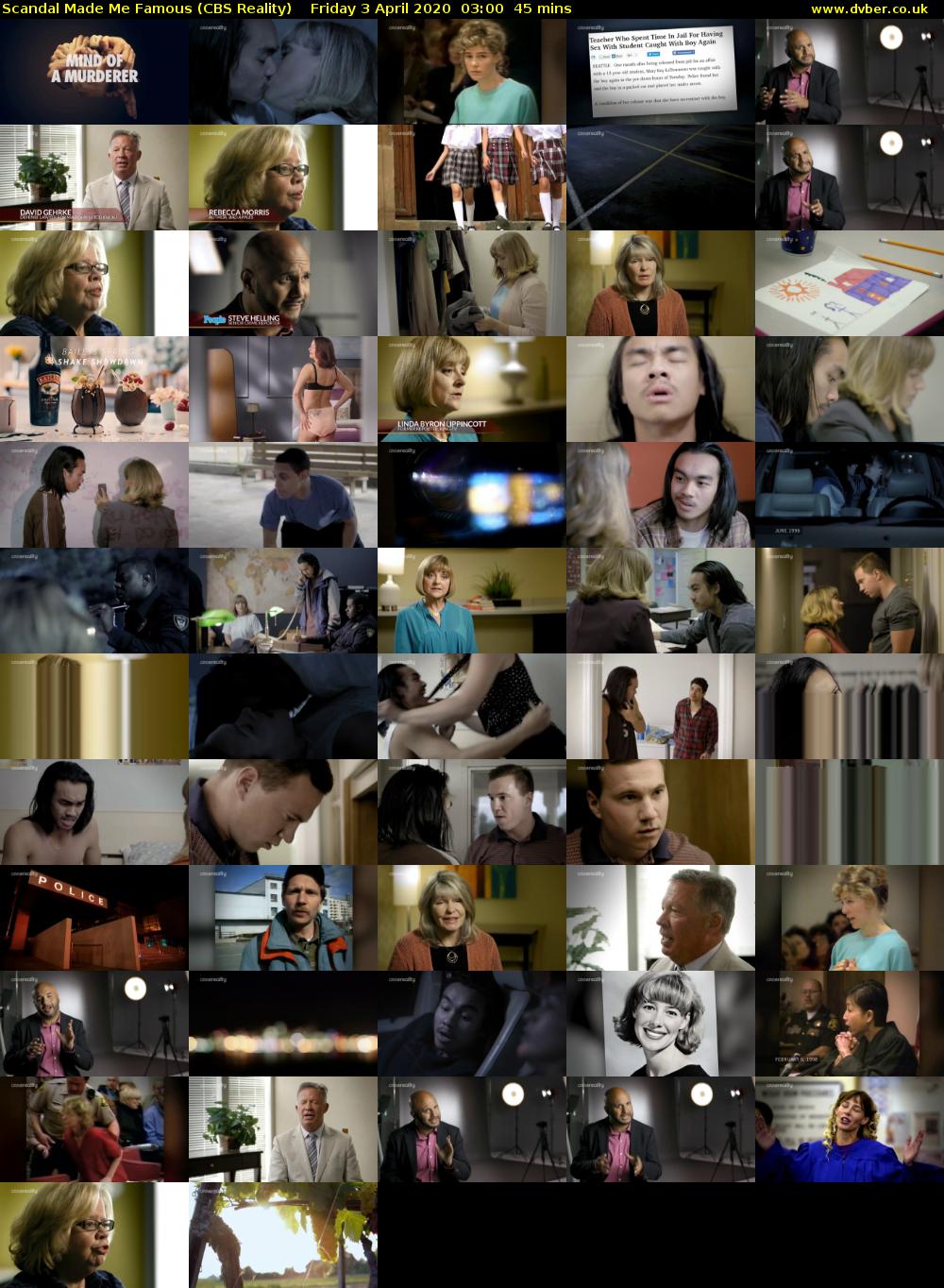Scandal Made Me Famous (CBS Reality) Friday 3 April 2020 03:00 - 03:45