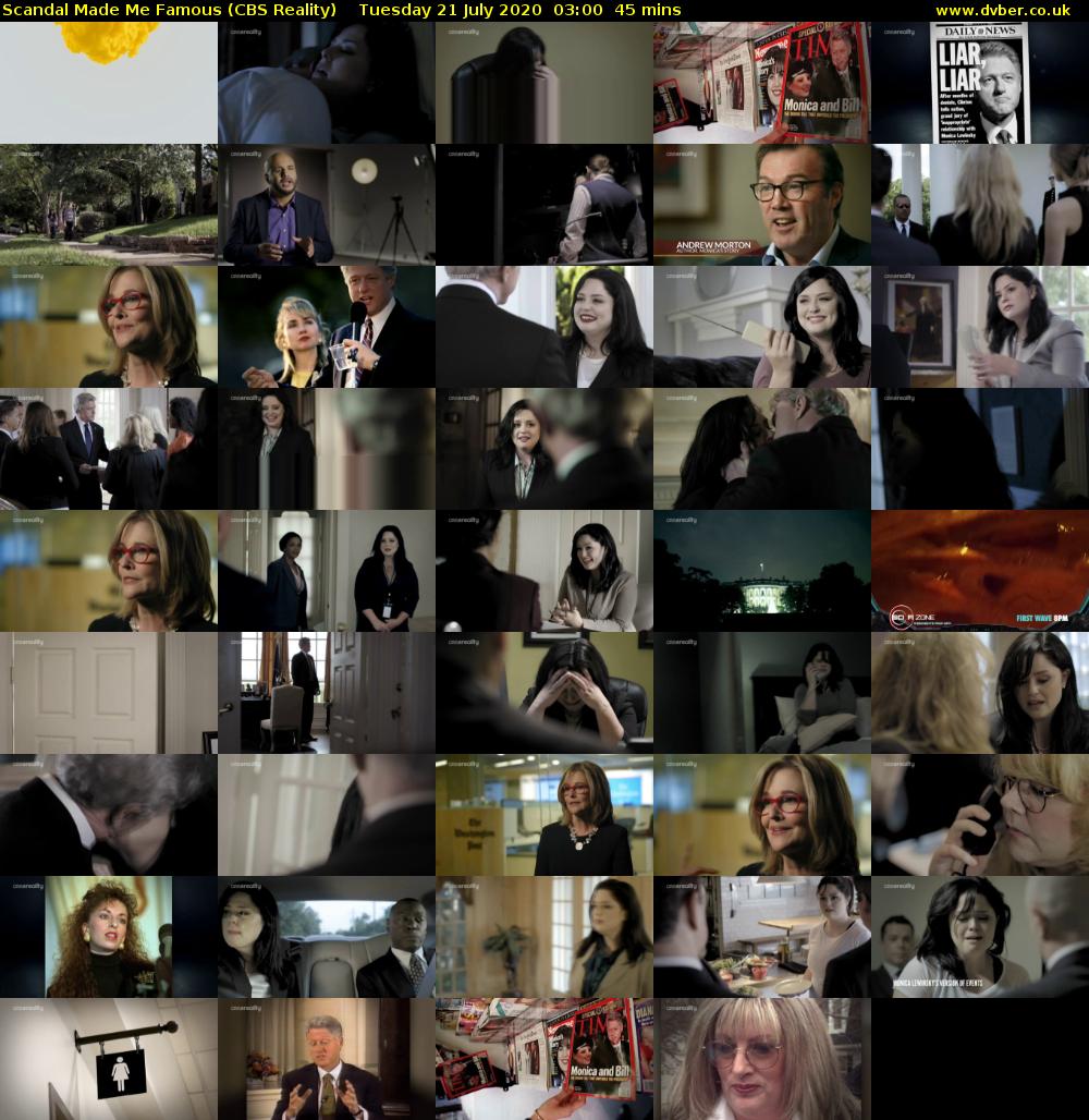Scandal Made Me Famous (CBS Reality) Tuesday 21 July 2020 03:00 - 03:45