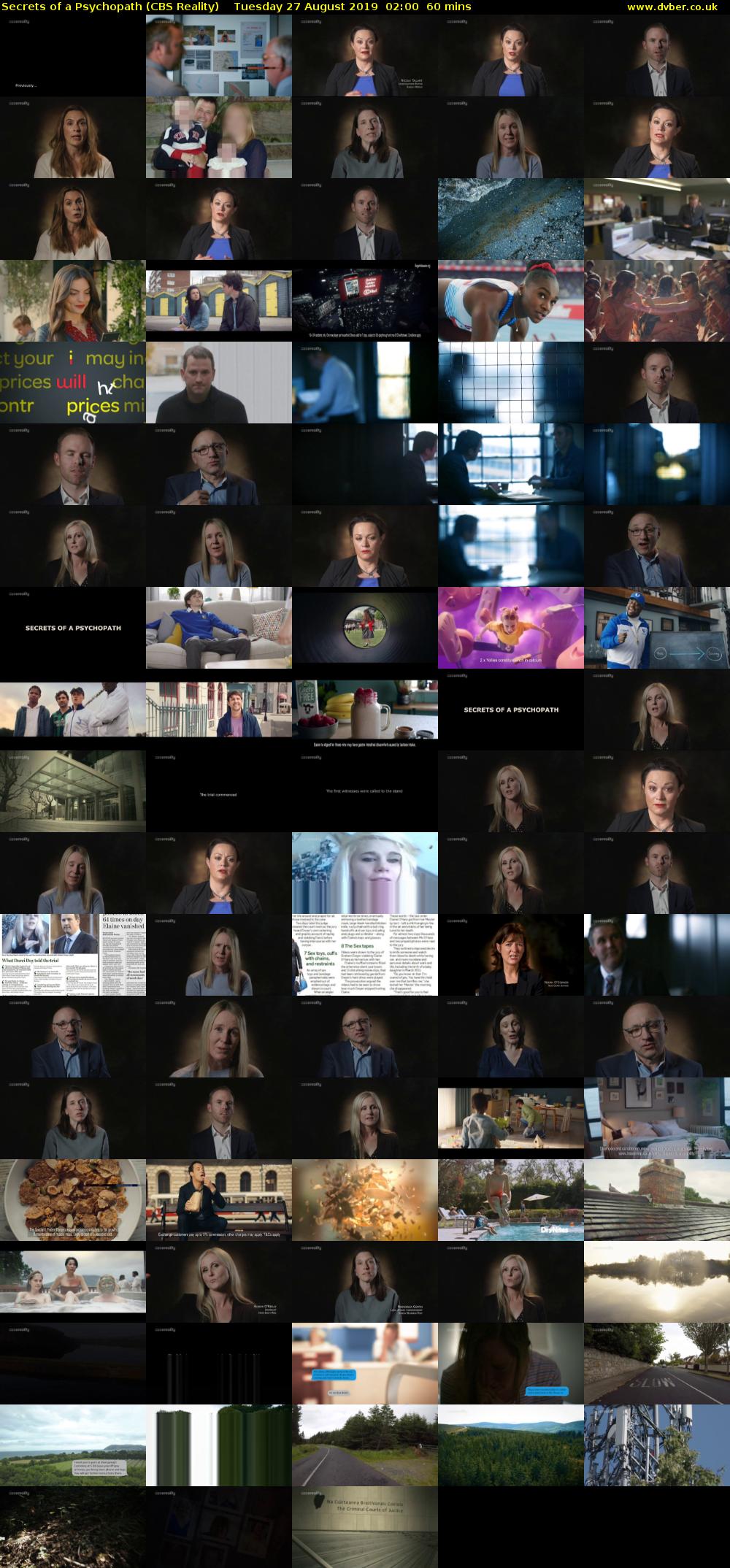 Secrets of a Psychopath (CBS Reality) Tuesday 27 August 2019 02:00 - 03:00