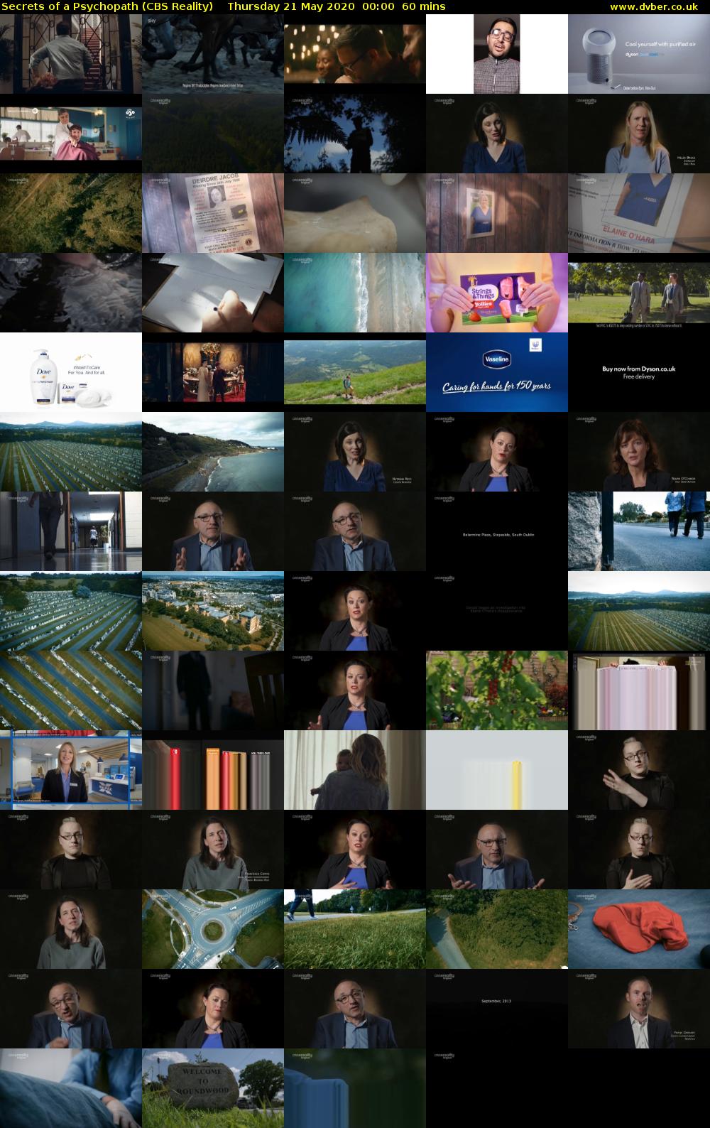 Secrets of a Psychopath (CBS Reality) Thursday 21 May 2020 00:00 - 01:00