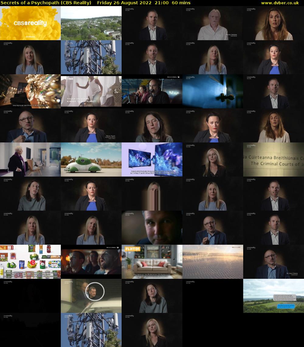 Secrets of a Psychopath (CBS Reality) Friday 26 August 2022 21:00 - 22:00